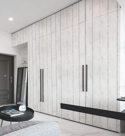 CiCiwind 393"X17.7"Wood Peel and Stick Wallpaper White Wood Wallpaper Self Adhesive Removable Wallpaper Vintage Wood Plank Contact Paper for Bathroom Decor Walls Covering Wardrobe Large Size Vinyl