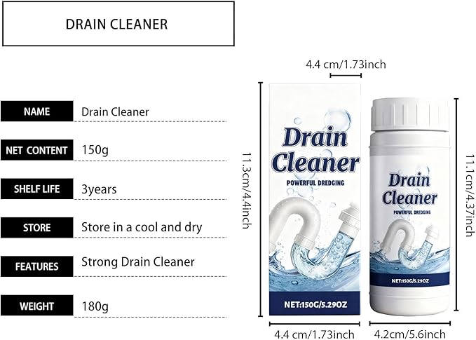 Drain Clog Remover, Powerful Pipe Dredging Agent, Sink & Drain Cleaner Powder, Dredging Agent for Kitchen Toilet Pipeline Quick Cleaning Tool (2)