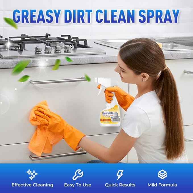 Multifunctional Powerful Kitchen Foam Cleaner, 2025 New All-Purpose Oil Stain Cleaning Spray, 120ml/4Fl.oz Oven Cleaner Heavy Duty(2)