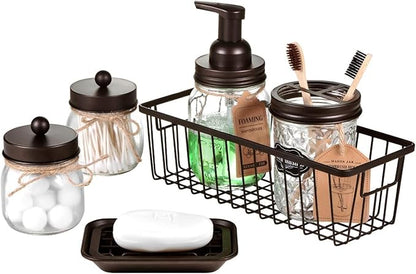 SheeChung Kitchen and Bathroom Soap Dish Tray - Metal Soap Dish Tray with Drainage Grid and Holder for Kitchen Sink Countertops to Store Soap, Sponges, Scrubbers - Rust Resistant (1 Pack, Bronze)