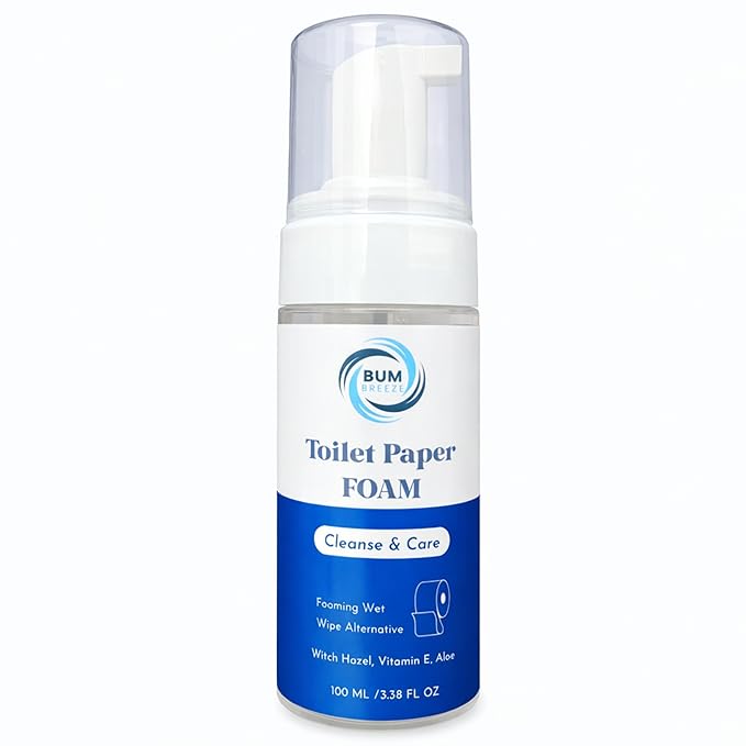 Toilet Paper Foam – 3.4oz (100ml) – A Cleaner Way to Wipe – Wet Wipe Alternative & Flush Safe – Toilet Paper Gel, Spray, or Lotion Substitute for Wiping