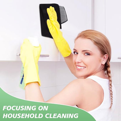 SINLAND Microfiber Dish Cloth Kitchen Cleaning Dish Towel Absorbent Fast Dry Streak Free Cleaning Cloths Poly Scour Side for House, Kitchen 12 Inch x 12 Inch 20 Pack Black