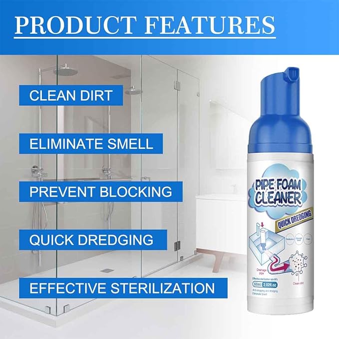 Powerful Drain Cleaner,Drain Cleaner Foam,Odor Eliminator,Foaming Drain Cleaner,Unclogs,Foam Sink Cleaner,Liquid Plumber Drain Cleaner,Clog Remover For Kitchen Drain,Sinks,Tubs (3 bottles)