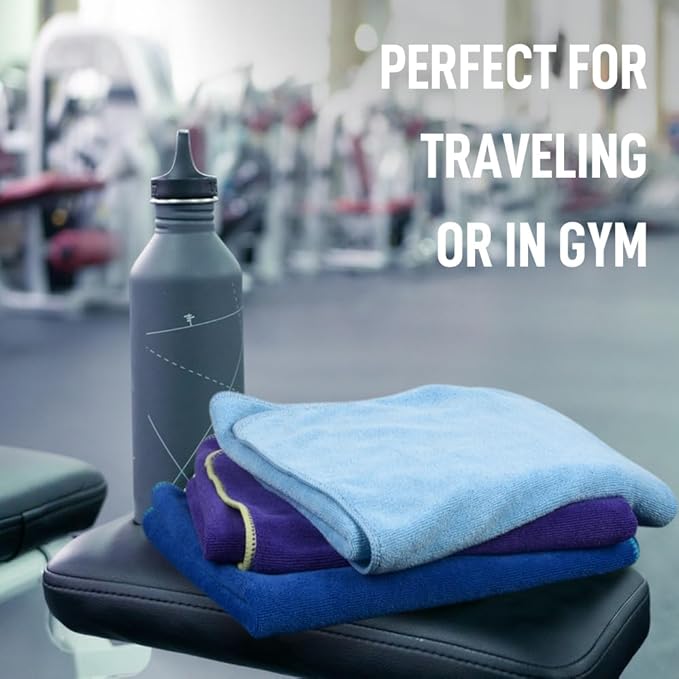 SINLAND Microfiber Gym Towels Super Absorbent Compact Travel Workout Towel Quick Dry Camping Sweat Towel for Sports Beach Swimming Backpacking Hiking and Yoga Men Women 16 Inch X 32 Inch