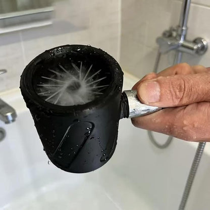 Spiral Nozzle Men's Cleaning Shower Head - Upgraded Men's Shower Head,360° Ring Water Spray Shower Heads,Coarse-Pore Design Prevents Clogging,Easy to Install, Suitable for Home Bathrooms (Black+White)