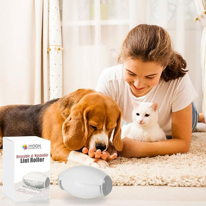 Reusable Lint Roller Ball, Mini Travel Size Lint Roller for Clothes, On The Go Small Portable Lint Ball Remover for Clothes and Pet Hair, Extra Sticky & Washable Gel (White)