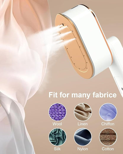 Travel Steamer Iron for Clothes - 1200W Handheld Size Portable Travel Steamer, 3 Steam Levels Clothes Steamer with LCD Screen, 10S Fast Heat-up Steamer for Dress Shirt Home Travel (White)