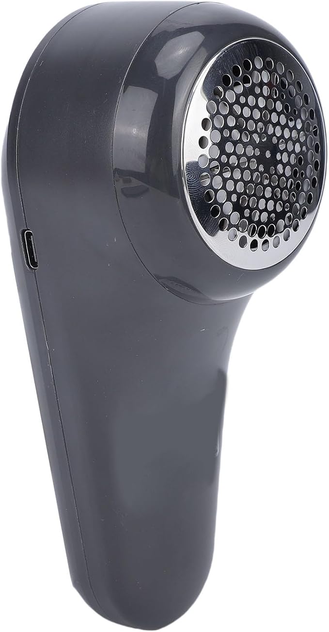 Alomejor Fabric Shaver, Electric Rechargeable Lint Remover with 6 Blades and Battery Display for Sweaters Clothing Furniture Blankets (Grey Purple)