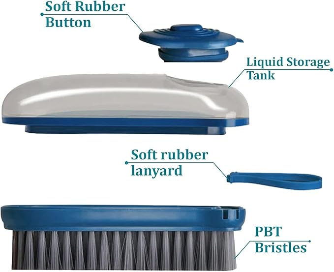 Multi-Functional Cloth Brush for Washing Clothes Kitchen Dish Cleaning with Liquid Dispenser | Soft Bristles for Laundry Shoe Cleaning Washing Pot Tile Cleaning | Multi Color (Pack of 1)