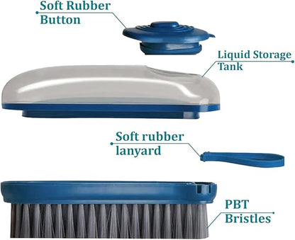 Multi-Functional Cloth Brush for Washing Clothes Kitchen Dish Cleaning with Liquid Dispenser | Soft Bristles for Laundry Shoe Cleaning Washing Pot Tile Cleaning | Multi Color (Pack of 1)