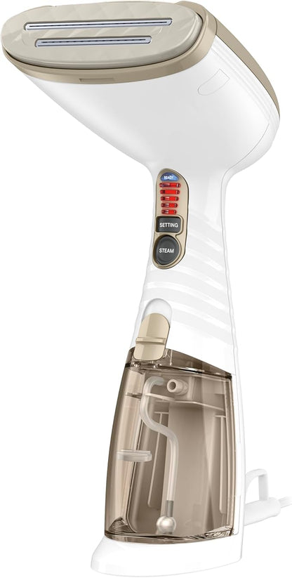 Conair Handheld Garment Steamer for Clothes, Turbo ExtremeSteam 1875W Fabric Clothes Steamer, Portable Handheld Design, Strong Penetrating Steam, White/Champagne, Pack of 2