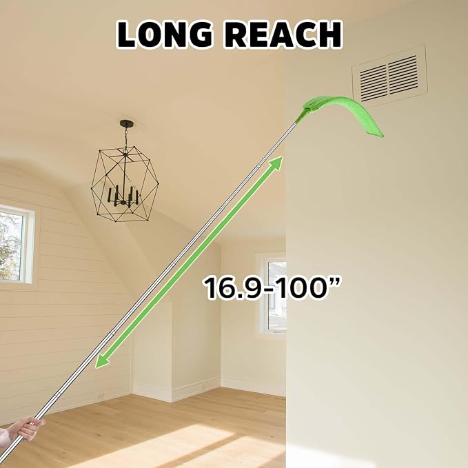 Retractable Gap Dust Cleaner, Bafezoze Gap Cleaning Brush with Long Extension Pole, Flat Duster Under Fridge Appliance Furniture Stove Oven Door Couch