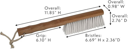 Harper Live.Love.Clean. Snap-Together Bamboo Counter Brush & Resin Dust Pan Set for Cleaning Dust, Pet Hair & Fine Dry Dirt