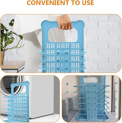 Housoutil Foldable Laundry Basket Small -Mounted Clothes Hamper Collapsible Storage Basket for Bathroom Bedroom Dirty Clothes Organizer