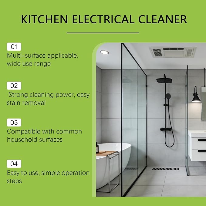 Electrolyzed Ion Kitchen Cleaner Spray, Kitchen Appliance & Grease Cleaner, Natural Enzyme Cleaners, Multi-Purpose Grime Remover for Pot, Oven, Stove, Range Hood & Countertops (3Pcs,300ml)