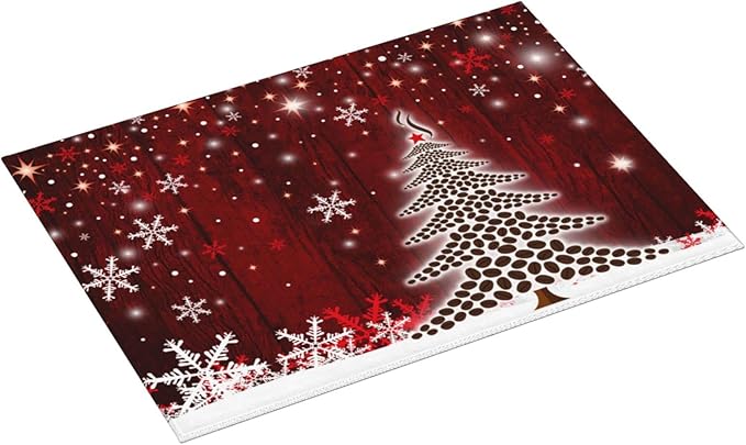 Large Dish Drying Mats For Kitchen Counter Microfiber Kitchen Drying Mat XL Draining Pad Absorbent Quick Drying Dish Mat 18x24 Inch - Christmas Tree