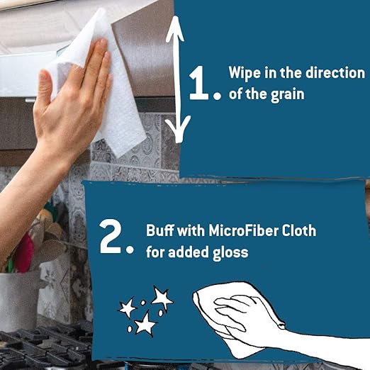 Tub O Towels Stainless Steel Appliance Cleaning Wipes - Clean, Polish, and Protect, 40-7” x 8” Wipes Per Tub, 2-Pack, White