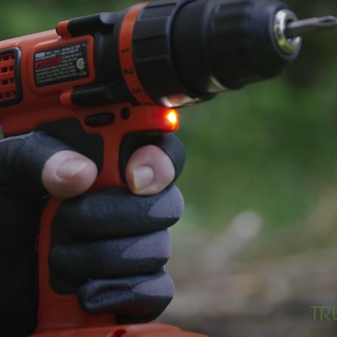 Patented Open Index Finger and Thumb Tip Touchscreen Foam Nitrile Gloves for Hiking, Camping, & Outdoor Recreation (Men & Women)