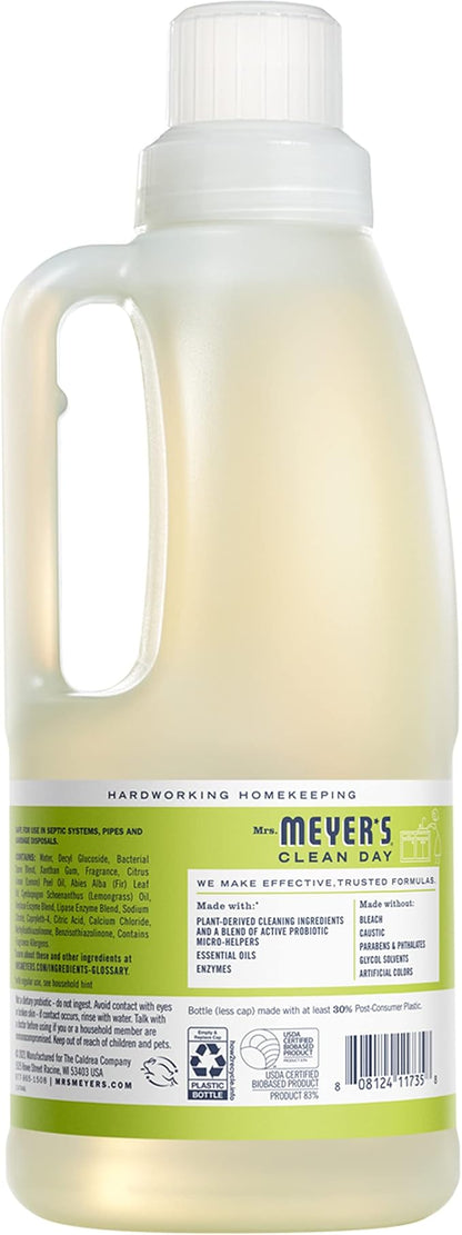 MRS. MEYER'S CLEAN DAY Probiotic Drain Maintenance Liquid,Lemon Verbena,Freshens Disposals and Drains,32 Fl Oz,(Pack of 2)