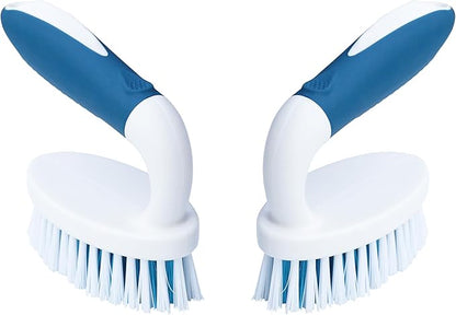 PHYEX Scrub Brush, 2 Pack Household Cleaning Brushes with Stiff Bristles, Scrubbing Brush for Carpet, Shower, Bathtub, Kitchen, Pool Tile, Bathroom Scrubber, Small