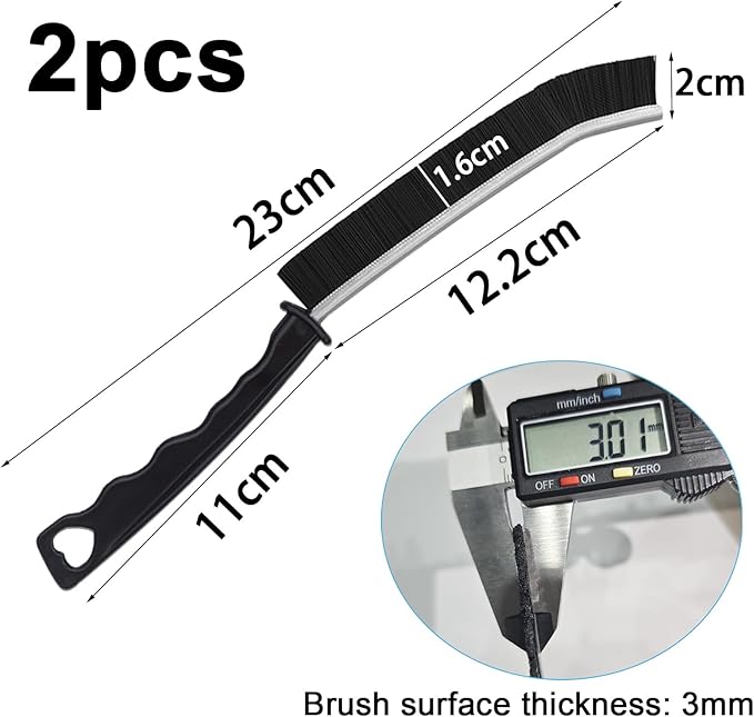 2pcs Hard Bristle Crevice Brush, Gap & Grout Cleaner, Tile & Kitchen Window Bathroom Crevice Cleaning Tool