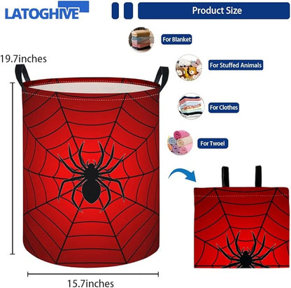 Baby Laundry Hamper kids laundry Basket Waterproof Laundry Bag for Bedroom Toy Clothes Organizer Room Décor(Spider Web)