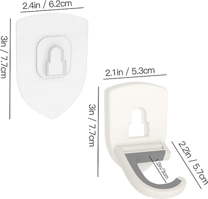 Broom Holder Wall Mount Self Adhesive, Broom and Mop Organizer Wall Hanging, No Drilling Anti-Slip Broom Hook Over Door for Home, Kitchen, Garden, Garage Storage 5-Pack