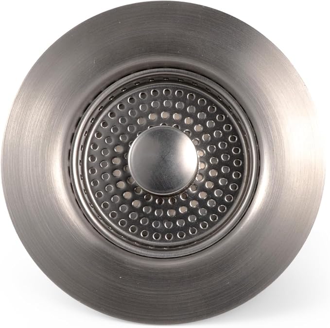 VANCOCO Kitchen Sink Drain Strainer 3-in-1 Pop Up Design, 304 Stainless Steel with Anti-Clog & Odor Control, Standard 3-1/2 Inch Drain Fit Drain Hole