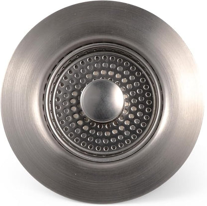 VANCOCO Kitchen Sink Drain Strainer 3-in-1 Pop Up Design, 304 Stainless Steel with Anti-Clog & Odor Control, Standard 3-1/2 Inch Drain Fit Drain Hole