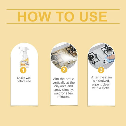 Multipurpose Foam Cleaner - Kitchen Oil Stain Remover | Strong Degreasing Foaming Spray, Heavy Duty Carpet Spot Cleaner for Oven Cabinets Appliances Bathroom Microwave Household Use