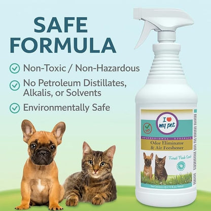 I Love My Pet Odor Eliminator Spray and Air Freshener for Strong Pet Odors Neutralizes Dog and Cat Urine on Fabrics, Carpets, Pet Beds 32 oz, Forest Fresh Scent