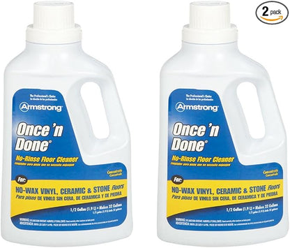 Armstrong 330806 Armstrong Once 'N Done Cleaner Concentrate, 1/2 Gallon (64OZ) - 2 Pack,Multicolor