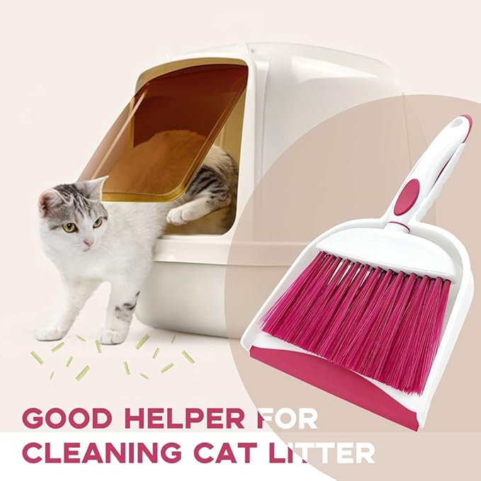 Small Broom and Dustpan Set, Small Dustpan and Brush Set, Mini Dust pan and Brush, Hand Broom and dust pan, Mini dustpans are Ideal for Cleaning Little Areas Like desks, Kitchens, pet Rooms. (3 Set)