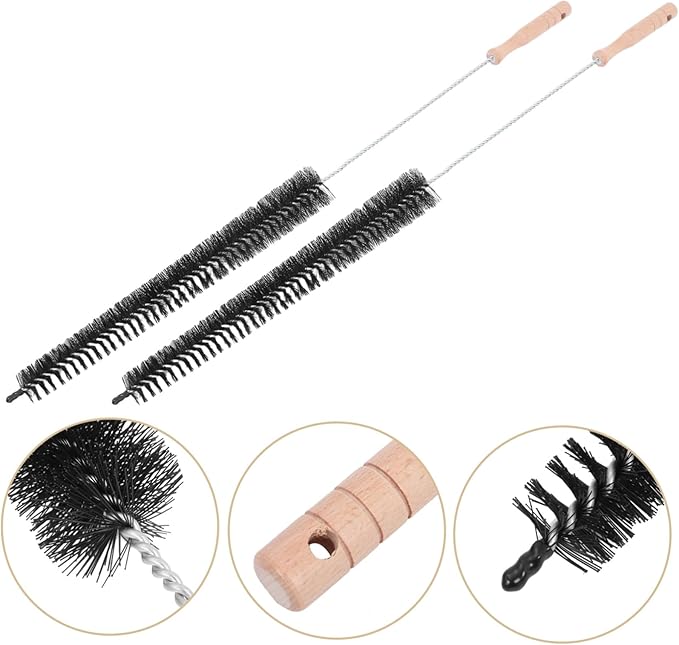Healifty 2pcs Wooden Handle Washing Machine Cleaning Brush for Home Use Multi Angle Dryer and Pipe Cleaner with Comfortable Grip Practical Design for Thorough Maintenance