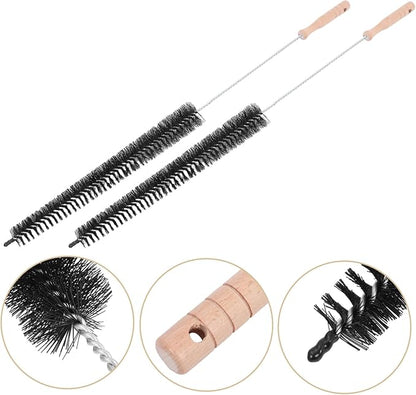Healifty 2pcs Wooden Handle Washing Machine Cleaning Brush for Home Use Multi Angle Dryer and Pipe Cleaner with Comfortable Grip Practical Design for Thorough Maintenance