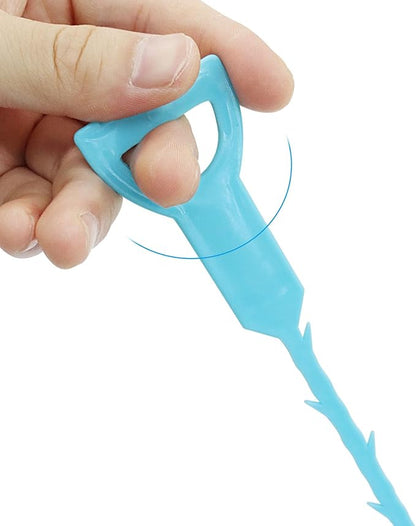3 Pack 20 Inch Drain Clog Remover Snakes, Hair Cleaning Tool Effective Drain Snake Auger Tool for Sink, Shower, Bathtub, and Toilet(Blue)