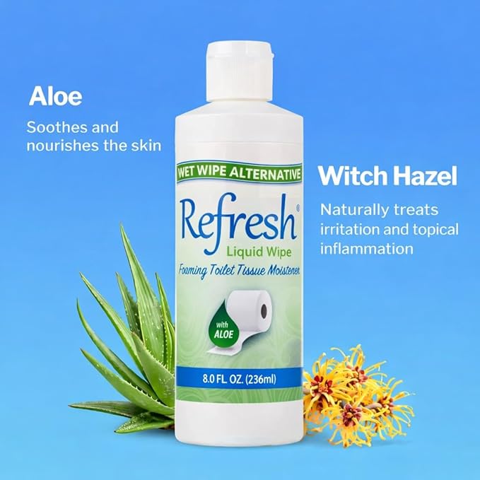 Refresh Liquid Wipe: Toilet Paper Foam Original Formula Refill. 16 Fl Oz (1 Pack)