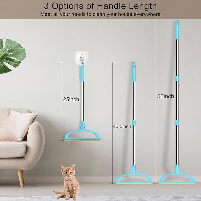 Carpet Rake for Pet Hair Removal, Pet Hair Removal Tool Set of 2, 56” Long Handle Carpet Pet Hair Removal Carpet Scraper Dog Cat Hair Remover for Sofa, Couch, Car, Rug,Stairs