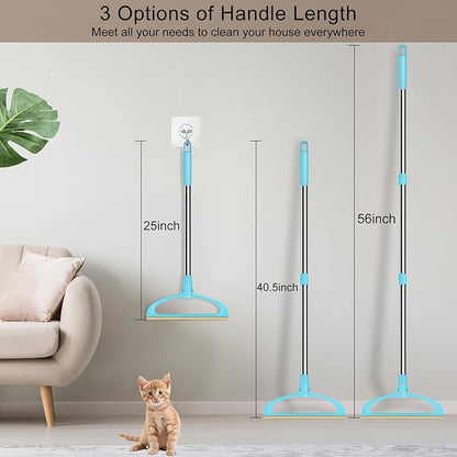 Carpet Rake for Pet Hair Removal, Pet Hair Removal Tool Set of 2, 56” Long Handle Carpet Pet Hair Removal Carpet Scraper Dog Cat Hair Remover for Sofa, Couch, Car, Rug,Stairs