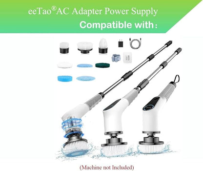 USBC AC/DC Adapter Charger Replacement Compatible with Dovety CB-02 CB02 Electric Spin Scrubber Cordless Cleaning Brush 3000mAh Lithium Ion Battery 5V DC5V 5VDC 5.0V Power Supply Cable Cord