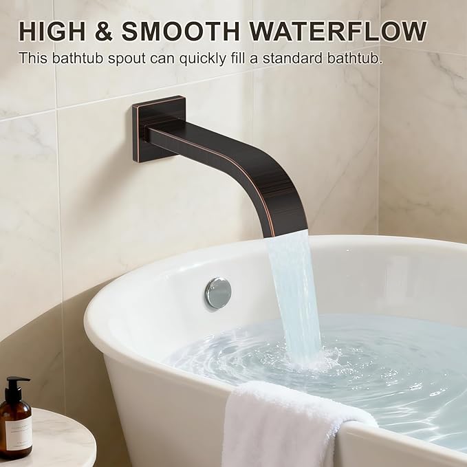 Oil Rubbed Bronze Shower System with Tub Spout, Ceiling Mounted Bathtub Shower Faucet Set, 12" Rainfall Shower Head and Handheld Shower Combo, High Pressure Shower Fixtures Set with Rough-in Valve