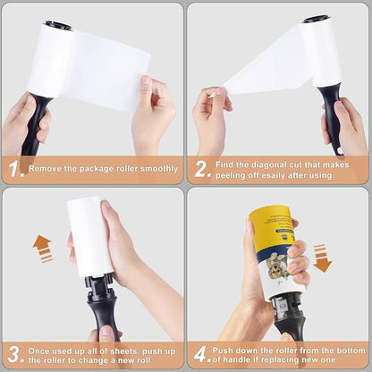 WulaWindy Lint Roller Pet Hair Remover - Extra Sticky Lint Remover Rollers for Clothes Sofa Carpet Pet Hair Dirt Removal - 8 Pack Refills