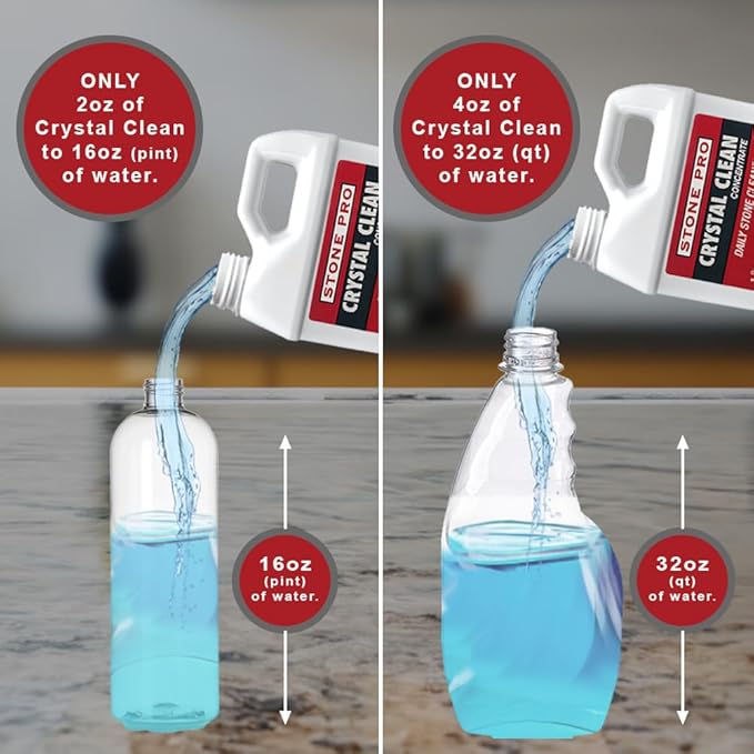 Stone Pro Crystal Clean - Surface Cleaner & Sealer, Ready to Use 32 oz.