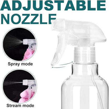 Plastic Spray Bottles, 16.9oz/2Pack,Adjustable Spray Bottles for Cleaning, Empty Spray Bottle For Hair, Plants, Pet, Vinegar, Cooking,Cleaning Solutions (2)