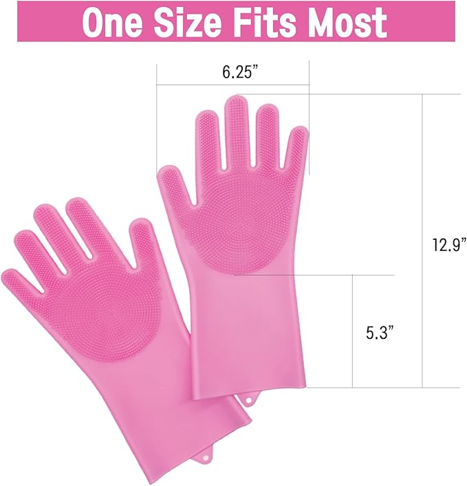 Silicone Magic Gloves : Ultimate Cleaning Gloves for Dishwashing, Kitchen, Pet, and Car