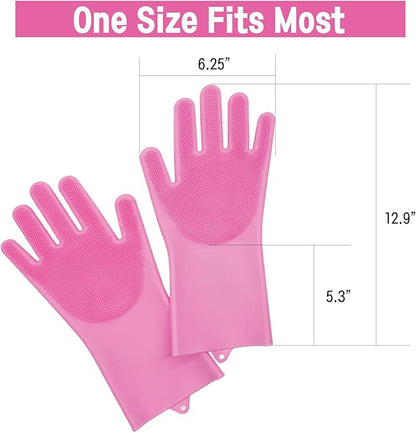 Silicone Magic Gloves : Ultimate Cleaning Gloves for Dishwashing, Kitchen, Pet, and Car