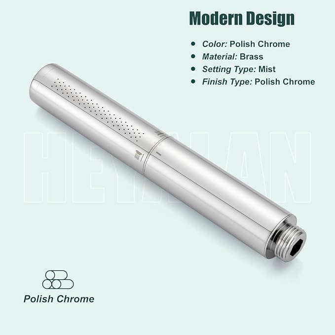 Heyalan Hand Held Shower Wand, High Pressure Handheld Head with Strong Flow, Luxury Spray for Bathroom,Dual Function,Polished Chrome