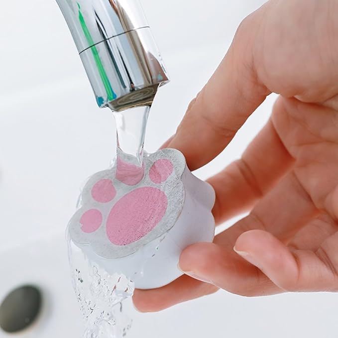 Uonlytech Creative Cat Claw Scrubber Sponge 2pcs, Multipurpose Cartoon Cat Paw Mirror Cleaner for Bathroom Glass, Faucet, and Window Cleaning