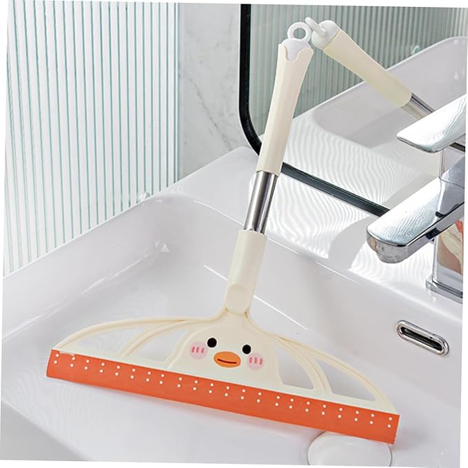 Glass Shower Squeegee and Car Window Scraper, Milk White Plastic Handle, Versatile Glass and Mirror Cleaner for Bathroom, Windshield, and Home Window Cleaning