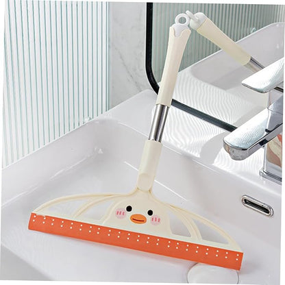 Glass Shower Squeegee and Car Window Scraper, Milk White Plastic Handle, Versatile Glass and Mirror Cleaner for Bathroom, Windshield, and Home Window Cleaning